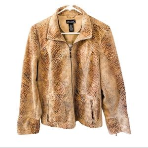 BRAND NEW DIALOGUE Faux Snake Skin Jacket L Large